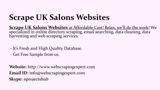 Scrape UK Salons Websites