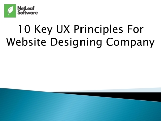 10 Key UX Principles For Website Designing Company