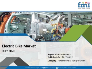 Electric Bike Market is projected to Reflect 3.1% CAGR throughout 2017-2027