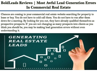 BoldLeads Reviews | Most Awful Lead Generation Errors In Commercial Real Estate