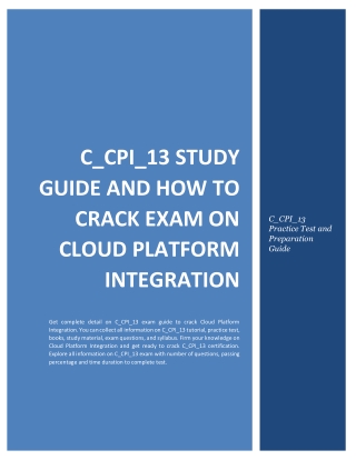 C_CPI_13 Study Guide and How to Crack Exam on Cloud Platform Integration