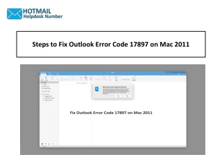 1-888-726-3195 Steps to Fix Outlook Error Code 17897 on Mac 2011