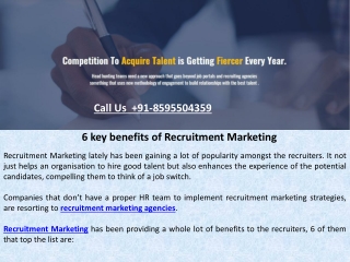 6 key benefits of Recruitment Marketing