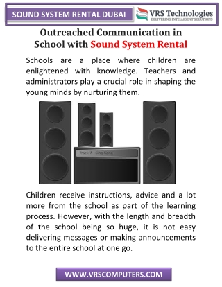 Sound System and Speakers Rental Dubai