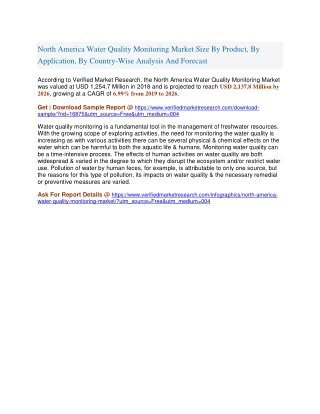 North America Water Quality Monitoring Market Size By Product, By Application, By Country-Wise Analysis And Forecast