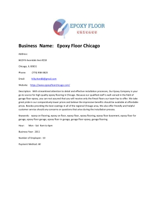 Epoxy Floor Chicago
