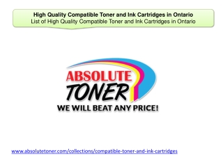 High Quality Compatible Toner and Ink Cartridges in Ontario