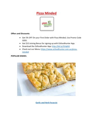 5% Off - Pizza Minded Menu Italian Cafe & Restaurant in Ascot Vale, VIC.
