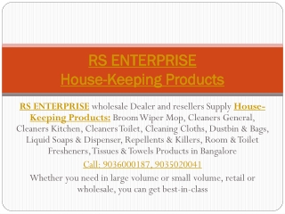 House-Keeping Products/Material Supplier | Wholesale Dealer Bangalore