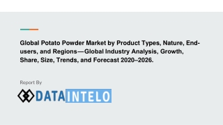 Potato Powder Market by  — Global Industry Analysis, Growth, Share, Size, Trends, and Forecast 2020–2026.