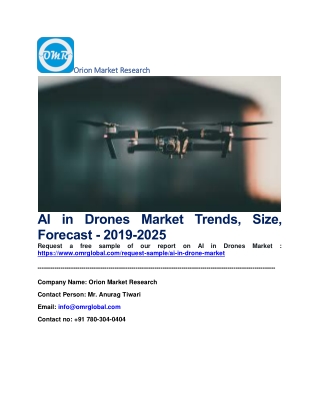 AI in Drones Market Trends, Size, Forecast - 2019-2025