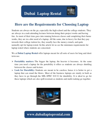 Here are the Requirements for Choosing Laptop