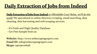 Daily Extraction of Jobs from Indeed