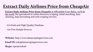 Extract Daily Airlines Price from CheapAir