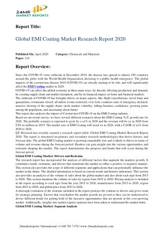 Emi coating to witness huge potential in the future with involved key players