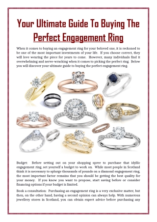 Your Ultimate Guide To Buying The Perfect Engagement Ring