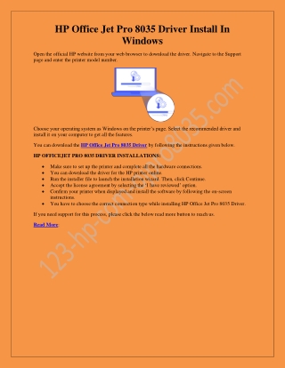 HP Office Jet Pro 8035 Driver For Windows