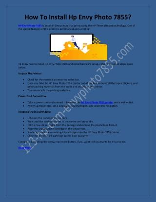 HP Envy Photo 7855 Driver Installer