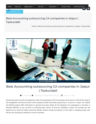 Best Accounting outsourcing CA companies in Jaipur | Taxkundali