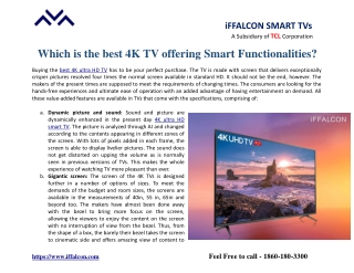 Which is the best 4K TV offering Smart Functionalities?