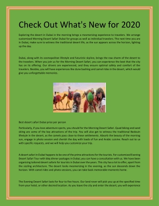 Check Out What's New for 2020