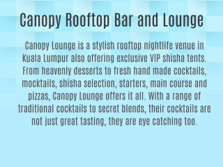 Canopy Rooftop Bar and Lounge