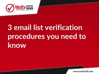 3 email list verification procedures you need to know