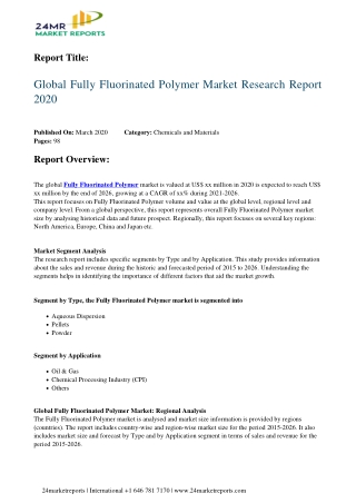 Fully Fluorinated Polymer Market Research Report 2020