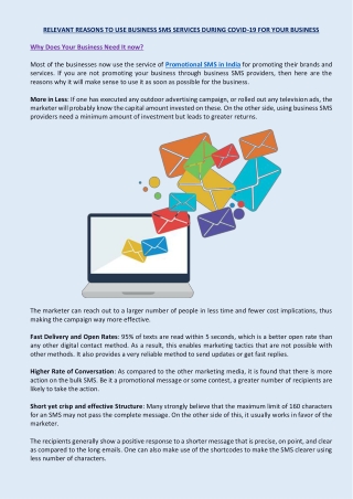RELEVANT REASONS TO USE BUSINESS SMS SERVICES DURING COVID-19 FOR YOUR BUSINESS