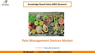 Pain Management Devices Market size is expected to reach $6.3 billion by 2026 - KBV Research