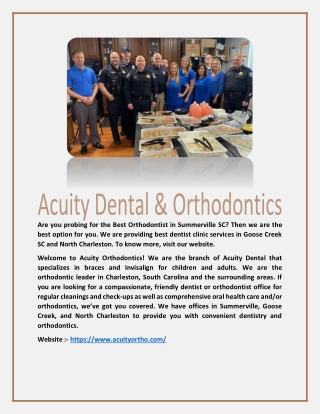 Dentist Summerville SC-   |-( Acuityortho.com )