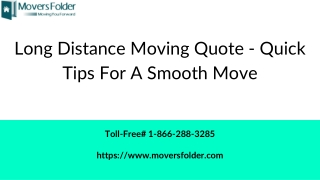 Long Distance Moving Quote - Quick Tips for a Smooth Move