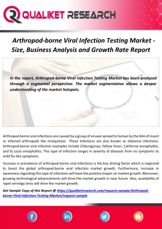 Global Arthropod-borne Viral Infection Testing Market Market Size, Share, Trend, Growth, Application and forecast Analys