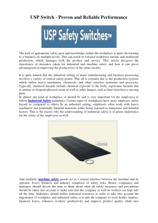 USP Switch - Proven and Reliable Performance
