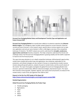 Personal Care Packaging Market