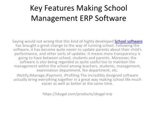 Key Features Making School Management ERP Software