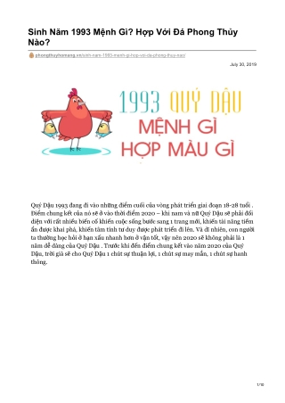 Sinh Năm 1993 Mệnh Gì? Hợp Với Đá Phong Thủy Nào?