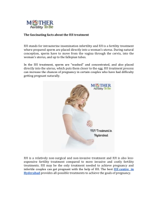 The best and trusty IUI Centre in Hyderabad