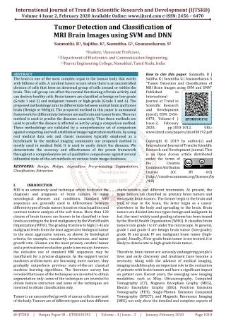 Tumor Detection and Classification of MRI Brain Images using SVM and DNN