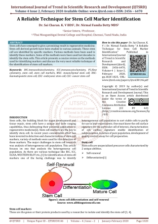 A Reliable Technique for Stem Cell Marker Identification