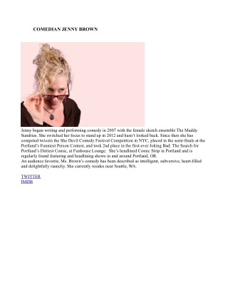 COMEDIAN JENNY BROWN