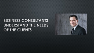 Business consultants understand the needs of the clients