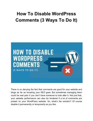 How To Disable WordPress Comments (3 Ways To Do It)