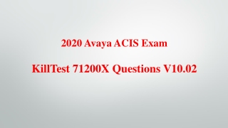 Real Avaya ACIS 71200X Exam Questions V10.02 Killtest