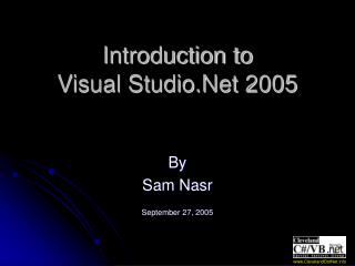 Introduction to Visual Studio.Net 2005