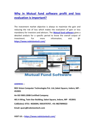 How through Mutual fund software for IFA investment plans are generated?