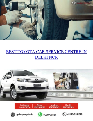 Best Toyota Car Service Centre in Delhi NCR