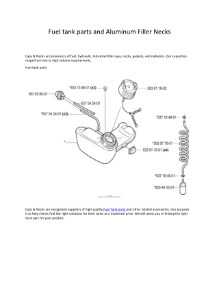 Fuel tank parts and Aluminum Filler Necks