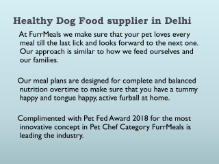 Healthy Dog Food supplier in Delhi