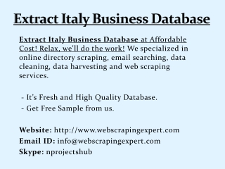 Extract Italy Business Database